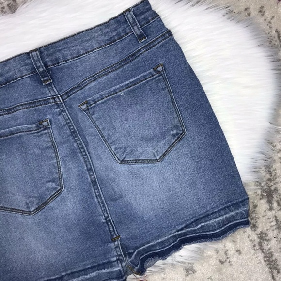 KanCan Zuma Distressed light wash denim mini skirt - Picture 3 of 9